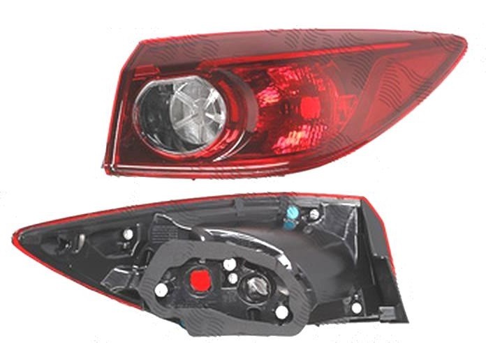 Stop spate lampa Mazda 3 (Bm), 06.2013-08.2017, partea Dreapta, SEDAN, partea exterioara; W21/5W+WY21W; fara suport becuri, DEPO