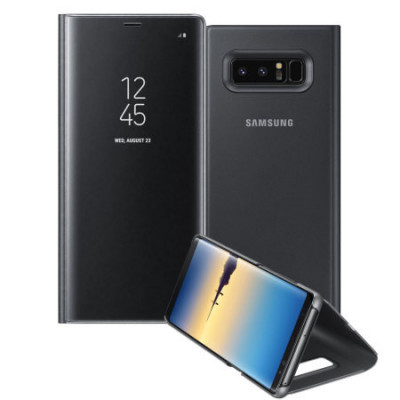 Husa de protectie Clear View Standing compatibila cu Samsung Galaxy S9 NEAGRA foto