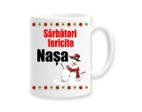 Cana alba personalizata Sarbatori Fericite Nasa, INOVATIX&reg;. 330ml, Oem