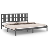 Cumpara ieftin Cadru de pat, gri, 200x200 cm, lemn masiv de pin