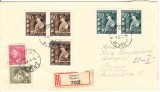 Plic recomandat Protectoratul Boemia și Moravia 1944 cu 7 timbre Adolf Hitler, circulat -A116
