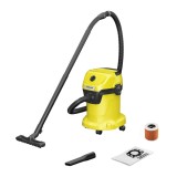 Aspirator umed/uscat Karcher WD 3 V-17/4/20 1.628-101.0, 1000W, 17L, Aspirare umeda si uscata, Maner transport pliabil, Functie de suflare, Duza spati