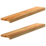 VidaXL Pervaz 2 buc lemn masiv de maro deschis 90x15x2 cm