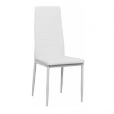 Scaun Bucatarie Dining ,piele eco alba metal alb,modern ,Bortis Impex foto