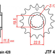 Pinion fata 15 dinti pas lant 428 – Suzuki DR 125 S – DR 125 SE – DR-Z 125 L