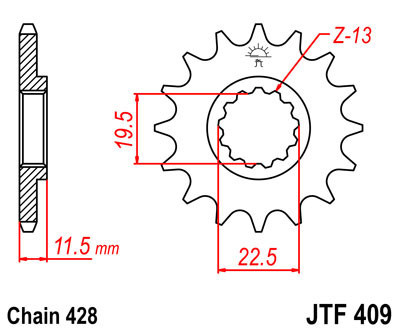 Pinion fata 15 dinti pas lant 428 &amp;ndash; Suzuki DR 125 S &amp;ndash; DR 125 SE &amp;ndash; DR-Z 125 L foto