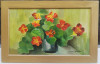 Tablou Vas cu Flori Condurul Doamnei, Nemtoaice pictura ulei 36x56cm, Natura statica, Realism