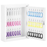 Cutie metalica din otel pentru 42 chei, echipata, 35x27x8cm, alba Household NewTrend