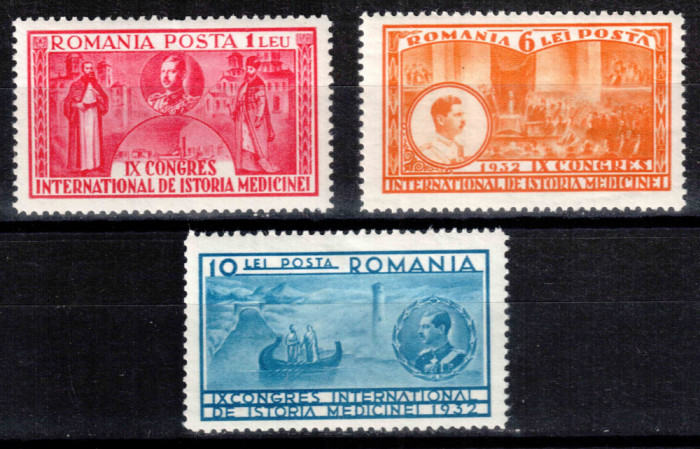 Romania 1932, LP 99, Al IX-lea Congres de Istoria Medicinii, seria, MNH LUX!