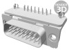 Conector D-Sub 15 pini, 90&deg; THT 6A