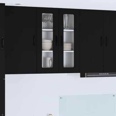 vidaXL Dulap suspendat de bucătărie cu raft Negru 60 x 31 x 80 cm 885086 foto