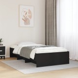 VidaXL Cadru de pat, negru, 90x190 cm, lemn prelucrat