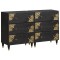 Bufet 2 buc. 60 x 33 x 75 cm Lemn de mango solid Negru - 2