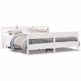 Cumpara ieftin Cadru de pat fara saltea, alb, 180x200 cm, lemn masiv pin