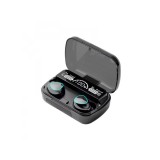 Casti wireless TWS M10, cu microfon, display digital, Bluetooth 5.1, waterproof IPX7