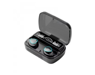 Casti wireless TWS M10, cu microfon, display digital, Bluetooth 5.1, waterproof IPX7 foto
