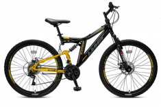 Bicicleta MTB Full Suspensie Umit BlackRider 2D , culoare Negru/Galben, Roata 26PB Cod:2638200000 foto