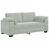 Cumpara ieftin Canapea loveseat gri deschis 140 cm catifea