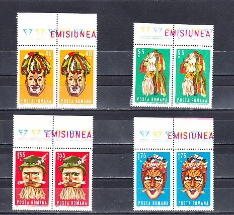 M1 TX6 2 - 1969 - Masti folclorice - perechi de cate doua timbre