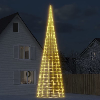vidaXL Pom de Crăciun LED pe st&amp;acirc;lp 3000 LED-uri Alb Cald 800 cm foto