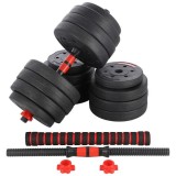 Set gantere reglabile si haltera 40 kg HMS, convertibil, negru/rosu