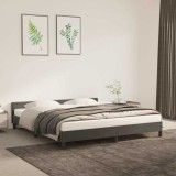 vidaXL Cadru de pat cu tăblie, gri &icirc;nchis, 180x200 cm, catifea