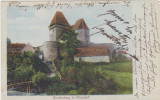 CP SIBIU Ighisu Nou Biserica fortificata Kirchenburg Eibesdorf 1917, Circulata, Fotografie
