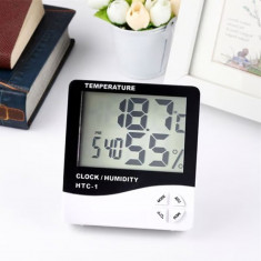 Statie Meteo cu Higrometru ecran LCD cu Alarma, Ora, Data si Calendar