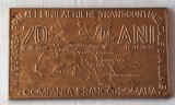 Medalia 70 de ani de la inaugurarea primei linii aeriene trascontinentale din lume - compania Franco-Romana, medalie aviatie