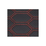 Material imitatie piele tapiterie hexagon cu gaurele negru/cusatura rosie Cod: Y03NR Automotive TrustedCars, Oem