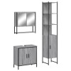 Set mobilier de baie, 3 piese, gri sonoma, lemn prelucrat
