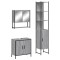 Set mobilier de baie, 3 piese, gri sonoma, lemn prelucrat