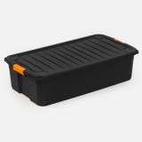 Cutie de depozitare din plastic, 95L, neagră, rezistentă, CMCLASS