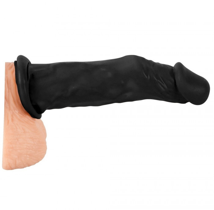 Prelungitor Penis Silicone Extender Negru, + 4 cm