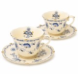 Serviciu Portelan Vintage 2 Cesti si farfurii, BLUE FLORAL