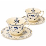 Serviciu Portelan Vintage 2 Cesti si farfurii, BLUE FLORAL