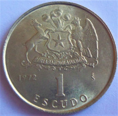 Moneda exotica 1 ESCUDO - CHILE, anul 1972 *cod 3482 = UNC foto
