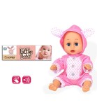 Păpușă Bebeluș Iepuraș cu 4 Sunete 30 cm &icirc;n Plic