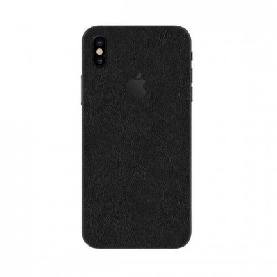 Set Folii Skin Acoperire 360 Compatibile cu Apple iPhone X (Set 2) - ApcGsm Wraps Leather Black foto
