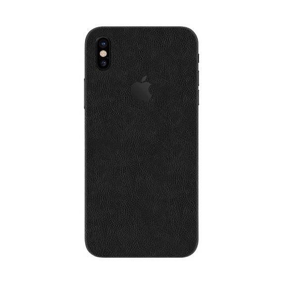 Set Folii Skin Acoperire 360 Compatibile cu Apple iPhone XS (Set 2) - ApcGsm Wraps Leather Black