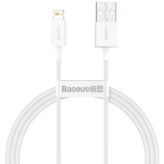 Cablu pentru incarcare si transfer de date Baseus Superior, USB/Lightning, 2.4A, 1m, Alb