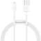 Cablu pentru incarcare si transfer de date Baseus Superior, USB/Lightning, 2.4A, 1m, Alb