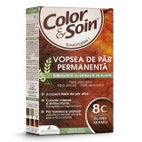 Vopsea de par fara amoniac, fara silicon, blond aramiu, 8C, Color&amp;Soin