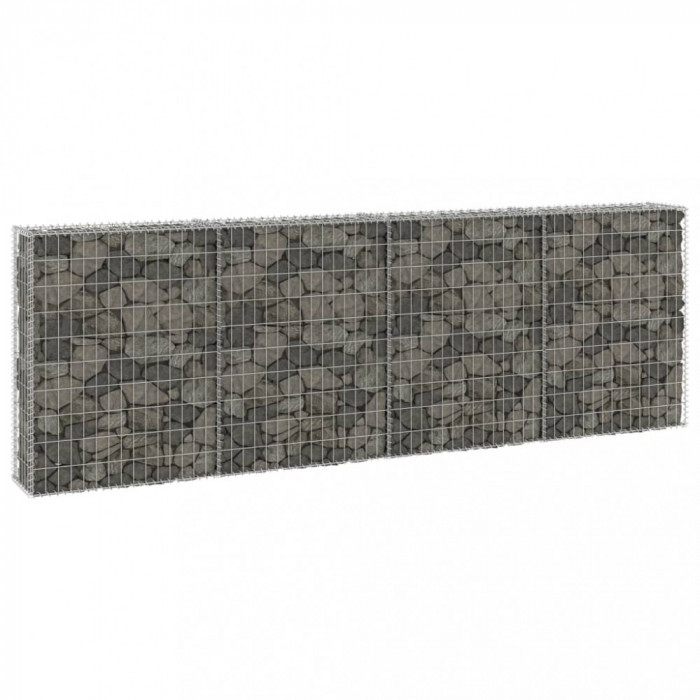 vidaXL Perete gabion cu capace, 300 x 30 x 100 cm, oțel galvanizat