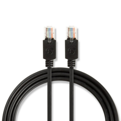 Cablu de retea U/UTP Nedis, cat5e, patch cord, 2m, negru foto