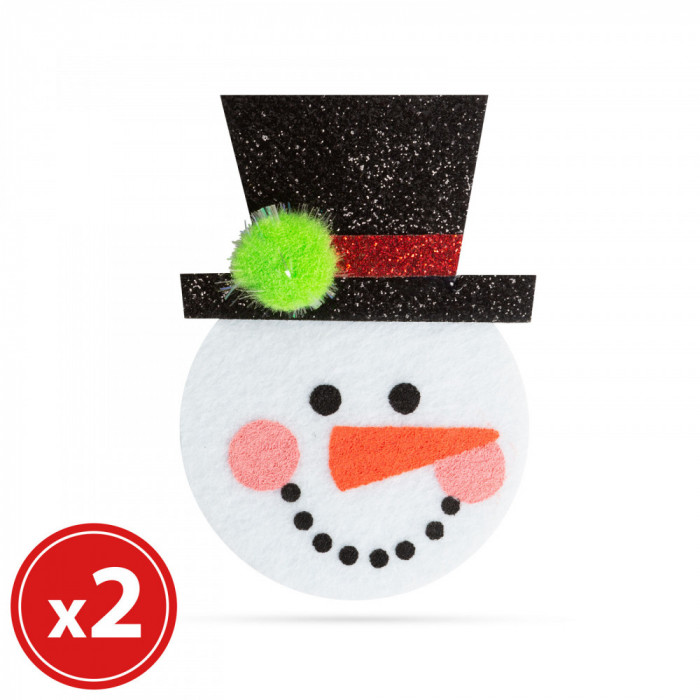 Set ornamente de pom - model Om de zăpadă - 2 buc. /pachet 55981B