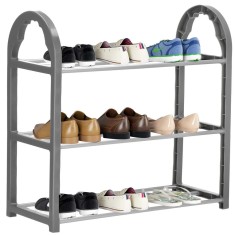 Pantofar PVC si metal, Sersimo cu 3 rafturi, 49x48cm, gri Household NewTrend