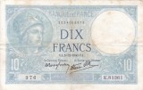 FRANTA 10 francs 5-12-1940 VF+!!!