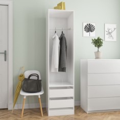 vidaXL Șifonier cu sertare alb extralucios 50x50x200 cm lemn prelucrat