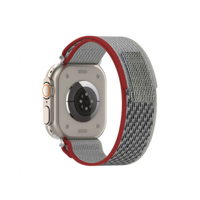 Curea pentru Apple Watch 1/2/3/4/5/6/7/8/SE/SE 2 (38/40/41mm) Techsuit Watchband (W039) Red / Gray foto